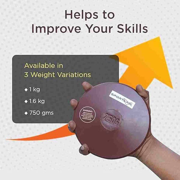 SPORTAXIS Rubber Discus Throw Brown 1.6KG 3 - LXINDIA.COM