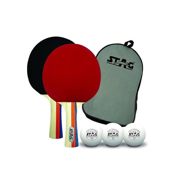 STAG Tournament Table Tennis Playset 2 Racquets and 3 Balls White - LXINDIA.COM