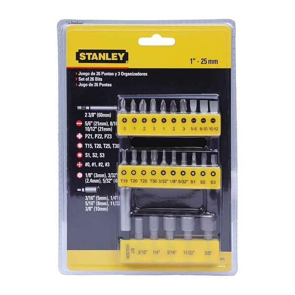 STANLEY Insert Bit Chrome Vanadium Screwdriver Set - LXINDIA.COM