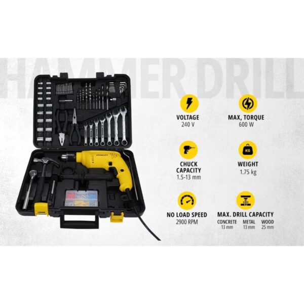 STANLEY SDH600KM IN 600W 13mm Drill Machine with Mechanical Toolkit2 - LXINDIA.COM