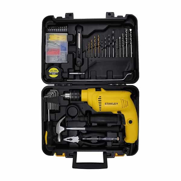 STANLEY SDH600KP 600W 13mm Corded Hammer Drill Machine and Hand Tool Kit - LXINDIA.COM