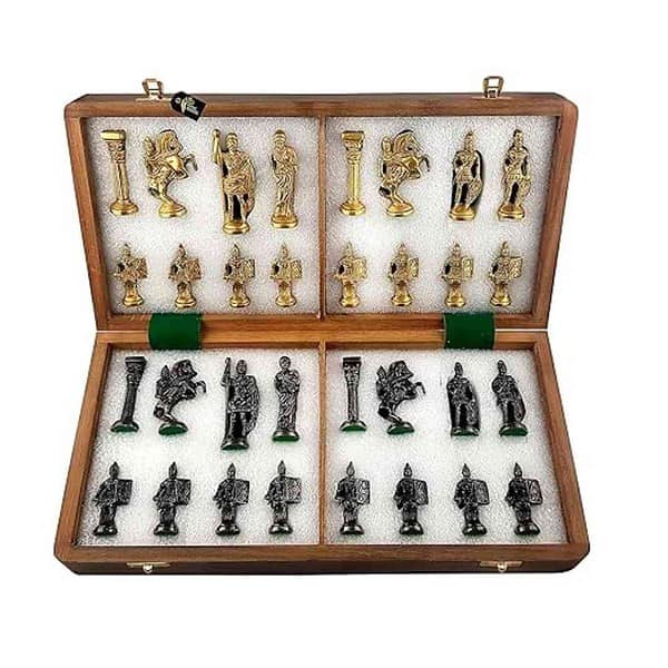 STATUESOLUTION Kid Antique Folding Wooden Chess Board Black Yellow Size16 Inch 1 - LXINDIA.COM