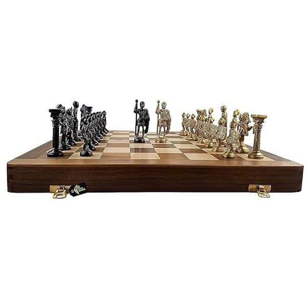 STATUESOLUTION Kid Antique Folding Wooden Chess Board Black Yellow Size16 Inch 2 - LXINDIA.COM