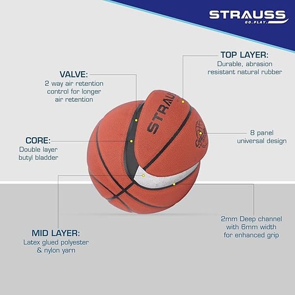 STRAUSS Challenger Zing Basketball Size 7 1 - LXINDIA.COM