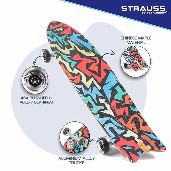 STRAUSS Maple Hopboard Skateboard Penny Skateboard Multicolor 1 - LXINDIA.COM