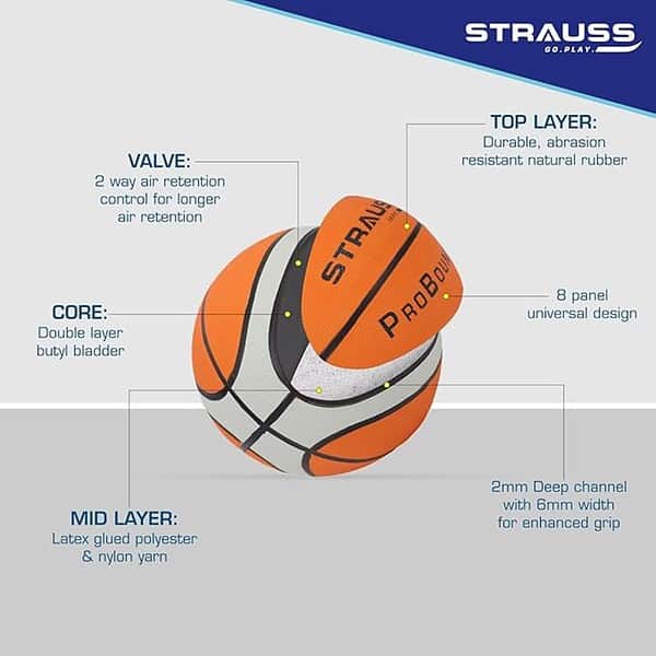 STRAUSS ProBounce Basketball Size 7 1 - LXINDIA.COM