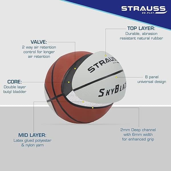 STRAUSS SkyBlazer Basketball Size 7 1 - LXINDIA.COM