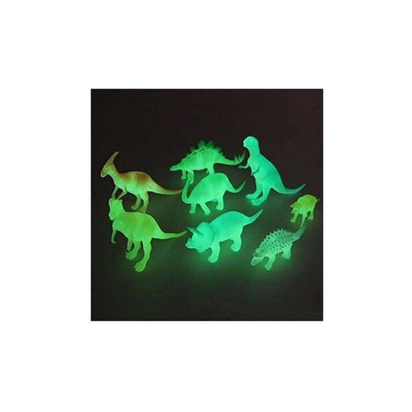 SUPER TOY 8 Pcs Glow in Dark Mini Dinosaur Bulk Toy Set - LXINDIA.COM