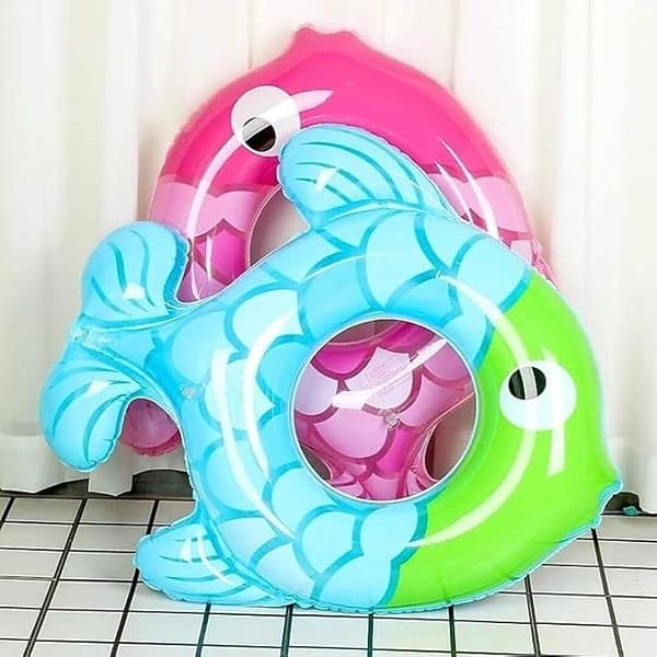 SUPER TOY Inflatable Fish Tube Pink Swimming Tube Pool Float for Kids 3 - LXINDIA.COM