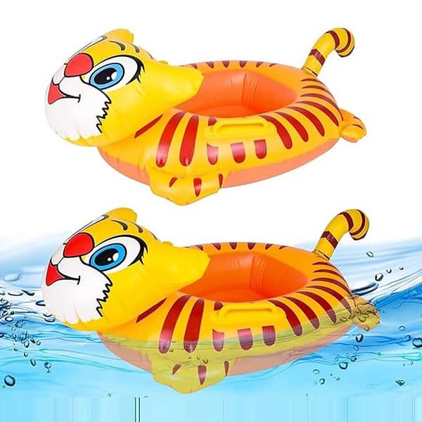 SUPER TOY Inflatable Tiger Swim Ring Swimming Tube Pool Float for Kids - LXINDIA.COM