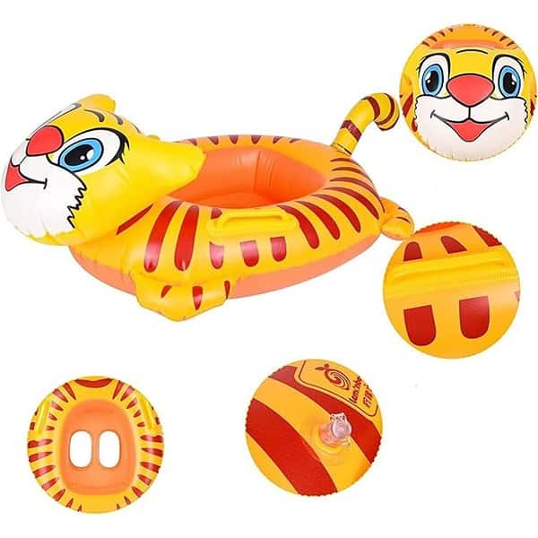 SUPER TOY Inflatable Tiger Swim Ring Swimming Tube Pool Float for Kids 1 - LXINDIA.COM