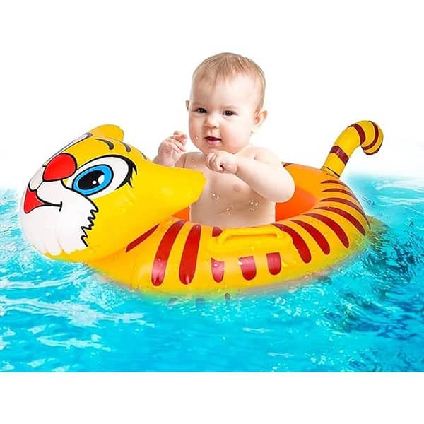 SUPER TOY Inflatable Tiger Swim Ring Swimming Tube Pool Float for Kids 2 - LXINDIA.COM