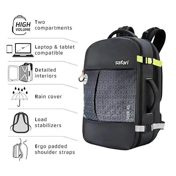 Safari Seek 45L Expandable Overnighter Laptop Backpack 1 - LXINDIA.COM