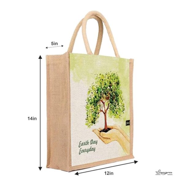 Sangra Multicolor Jute Lunch Bag with Zip and Handle 1 - LXINDIA.COM