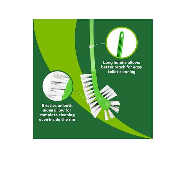 Scotch Brite Double Sided Toilet Plastic Brush GreenPack Of 1 - LXINDIA.COM