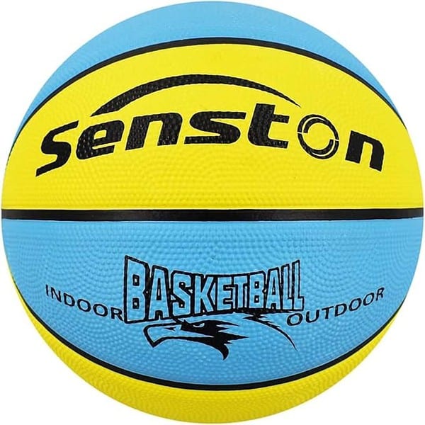 Senston Basketball 29.5 Leather Basketbal Size 7 Yellow Blue 1 - LXINDIA.COM