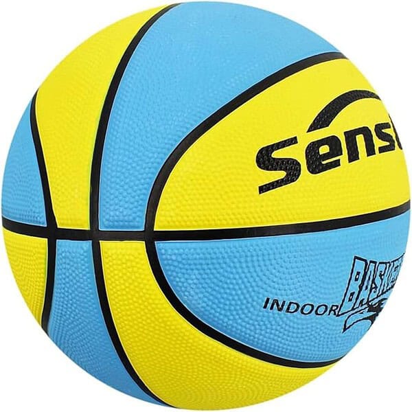 Senston Basketball 29.5 Leather Basketbal Size 7 Yellow Blue 2 - LXINDIA.COM