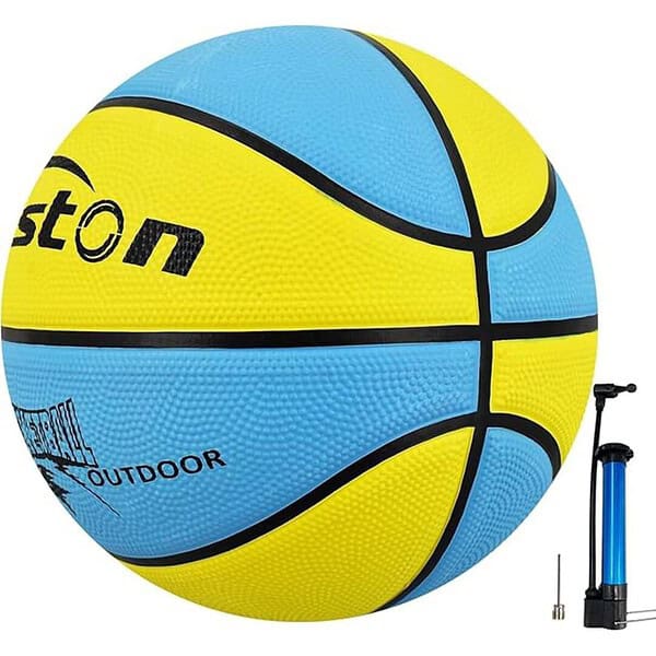 Senston Basketball 29.5 Leather Basketbal Size 7 Yellow Blue - LXINDIA.COM