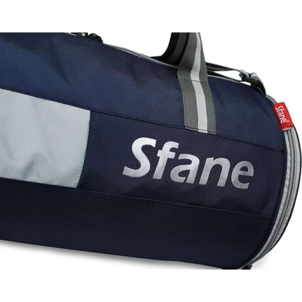 Sfane Polyester 23cms Gym Bag Silver Navy 2 - LXINDIA.COM