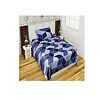 Shivi Creation Blue Grey Zigzag Supersoft Single Bedsheet - LXINDIA.COM