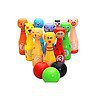 Shoro wooden bowling ball with 10 animals pins and 3 color ball - LXINDIA.COM