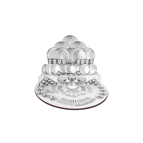 Shri and Sam Designer Stainless Steel Floral Dinner Set 101 Pieces - LXINDIA.COM