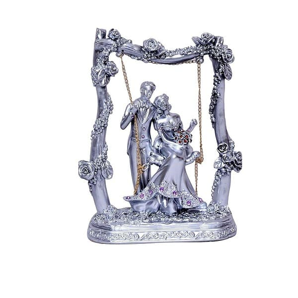 Sigaram Love Couple Romantic Statue Showpieace for Decoration Swing Couple Silver - LXINDIA.COM