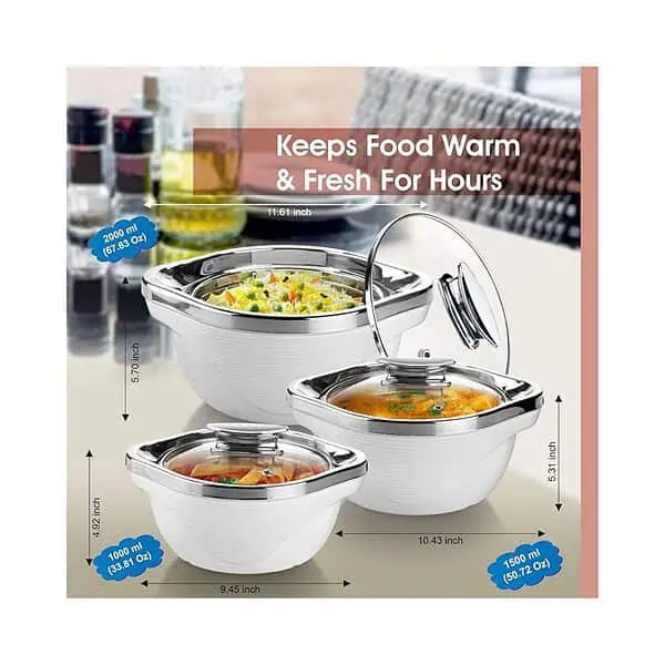 SignoraWare Royal Bliss Casserole with Glass Lid and Steam Vent Hotpot A - LXINDIA.COM