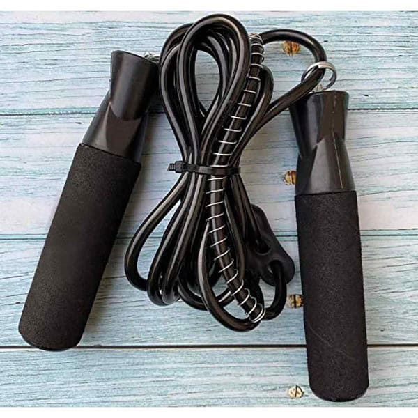 Simran Sports Jumping Skipping Rope for Gym Training Exercise and Workout Black 1 - LXINDIA.COM