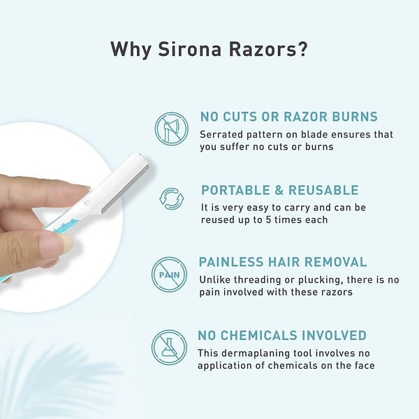 Sirona Reusable Eyebrow Face Razor for Women 3 Razors2 - LXINDIA.COM