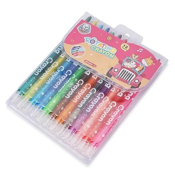 Skoolster 12 shades Twist crayons with Anti Breakage body - LXINDIA.COM