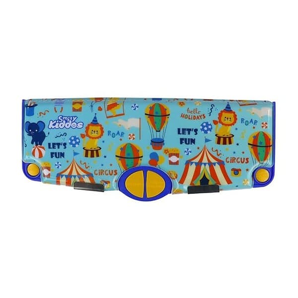 Smily Kiddos Multi Functional Pop Out Pencil Box for Kids Circus Theme Light Blue 1 - LXINDIA.COM