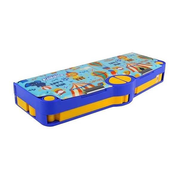 Smily Kiddos Multi Functional Pop Out Pencil Box for Kids Circus Theme Light Blue2 1 - LXINDIA.COM