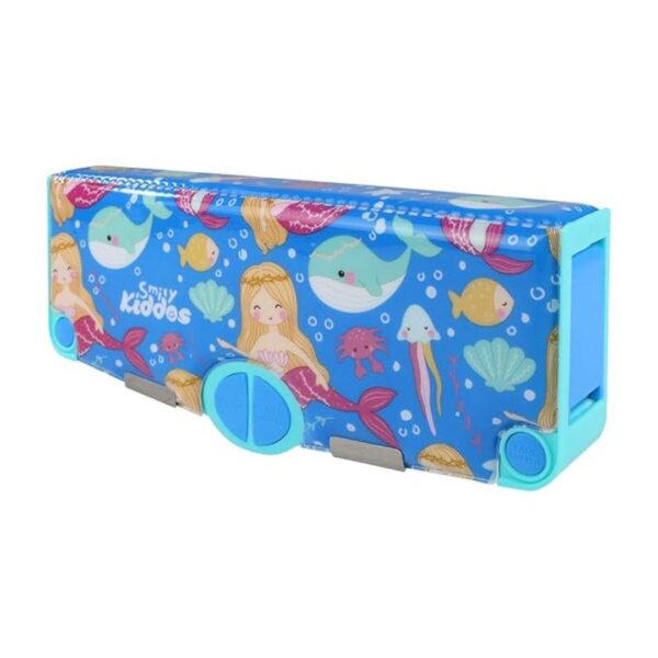 Smily Kiddos Multi Functional Pop Out Pencil Box for Kids Mermaid Theme Blue2 - LXINDIA.COM