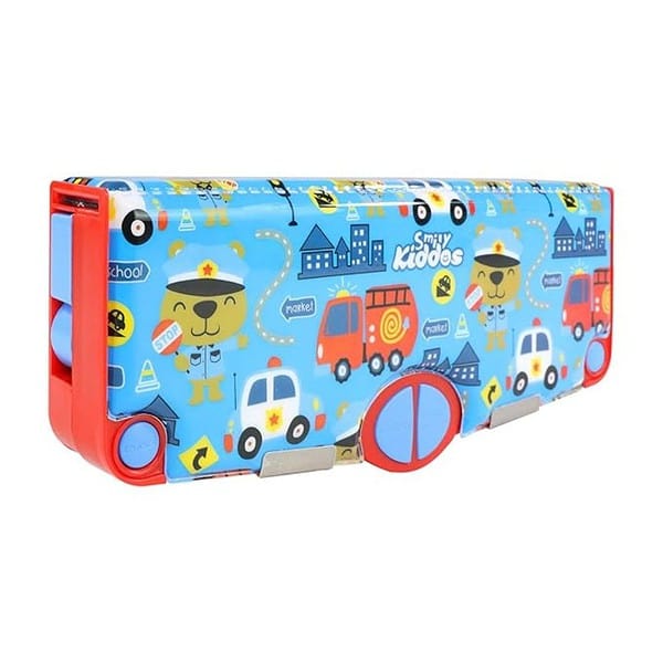 Smily Kiddos Multi Functional Pop Out Pencil Box for Kids Police Theme Blue2 - LXINDIA.COM