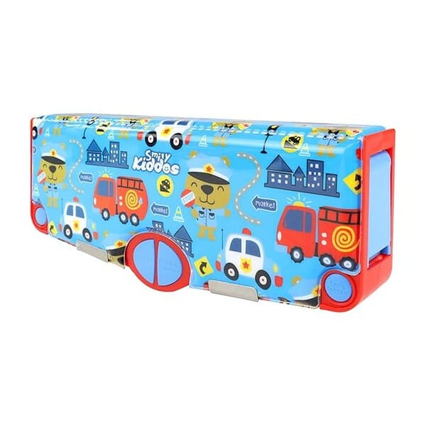 Smily Kiddos Multi Functional Pop Out Pencil Box for Kids Police Theme Blue3 - LXINDIA.COM