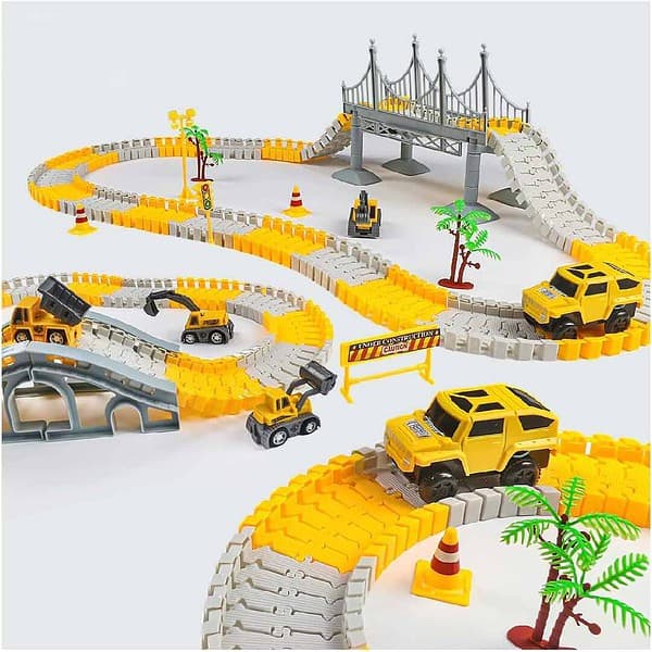 Snaptron 180 Pieces Construction car Track Set for Kids - LXINDIA.COM