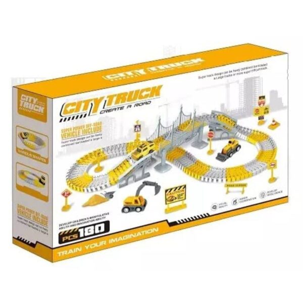 Snaptron 180 Pieces Construction car Track Set for Kids C - LXINDIA.COM