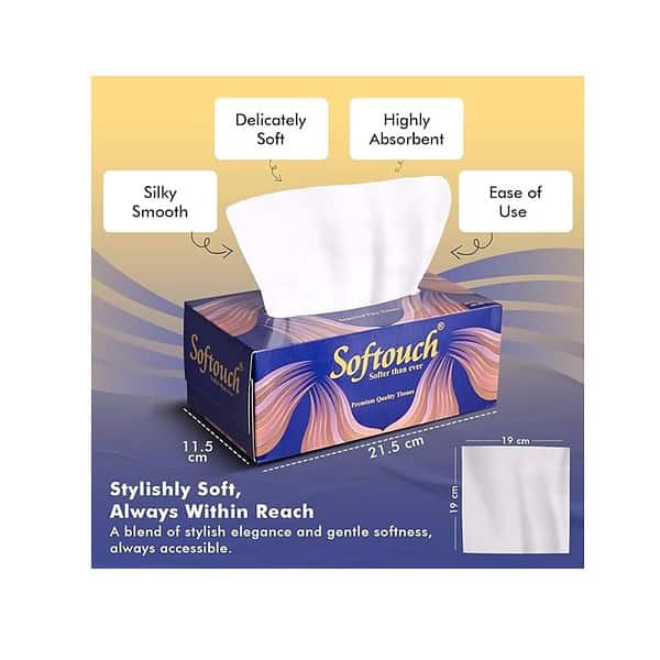 Softouch 2 Ply Face Tissue Box Set of 3 A - LXINDIA.COM