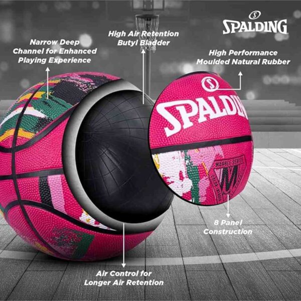 Spalding Marble Rubber Basketball Pink 6 1 - LXINDIA.COM