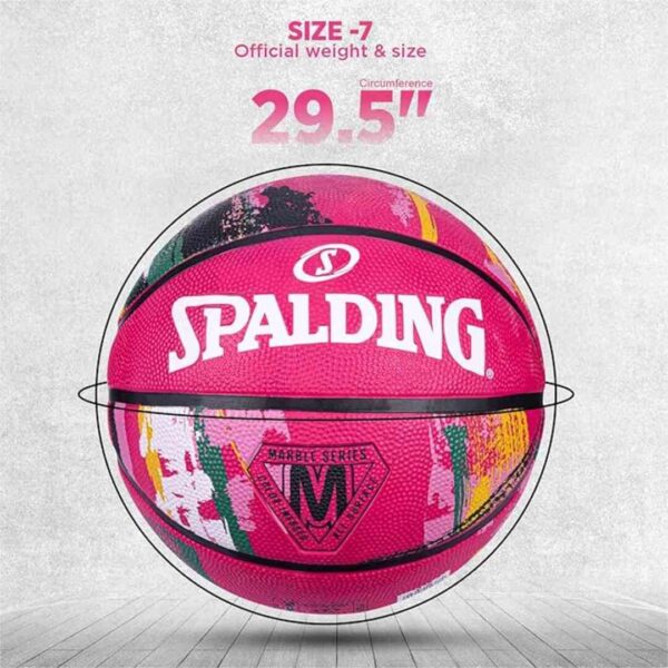 Spalding Marble Rubber Basketball Pink 6 2 - LXINDIA.COM