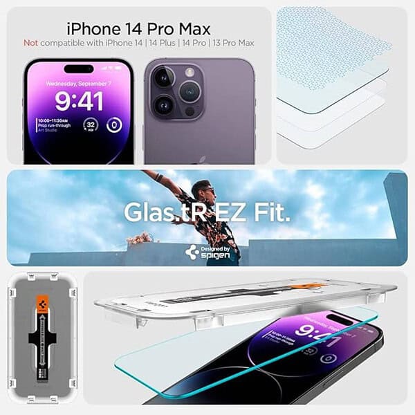 Spigen Ez Fit Screen Protector For Iphone 14 Pro Max 2 Pack2 - LXINDIA.COM