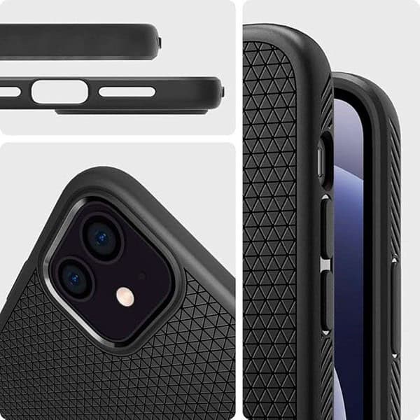 Spigen Liquid Air Back Cover Case Compatible with iPhone 12 Mini Matte Black1 - LXINDIA.COM