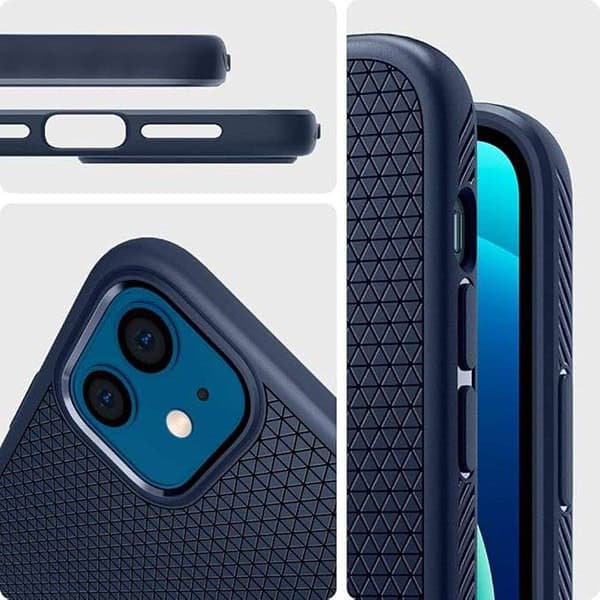 Spigen Liquid Air Back Cover Case Compatible with iPhone 12 Mini Navy Blue2 - LXINDIA.COM