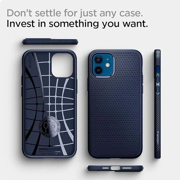 Spigen Liquid Air Back Cover Case Compatible with iPhone 12 Mini Navy Blue3 - LXINDIA.COM