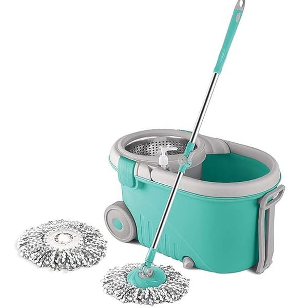 Spotzero by Milton Royale Stainless Steel Wringer Spin Mop Aqua Green - LXINDIA.COM