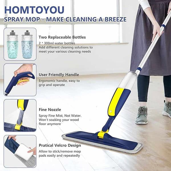 Spray Mop for Floor Cleaning HOMTOYOU Microfiber Floor Mop 3 - LXINDIA.COM