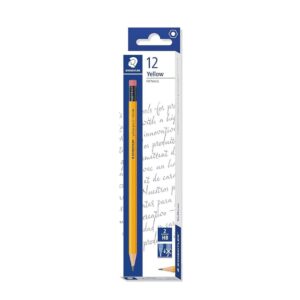 Staedtler HB Pencil with Eraser Tip Pack of 12 Yellow - LXINDIA.COM