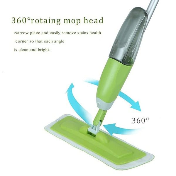 Stainless Steel Microfiber Floor Cleaning Spray Mop GREEN 2 - LXINDIA.COM