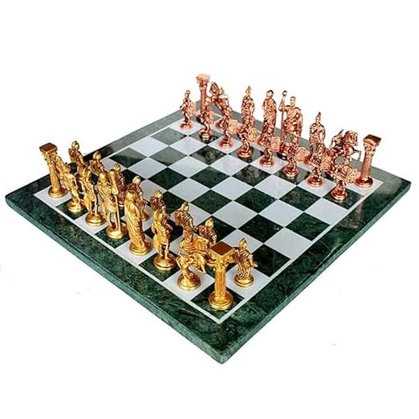 StonKraft 15 Collectible Green Marble Chess Board Game Set 1 - LXINDIA.COM